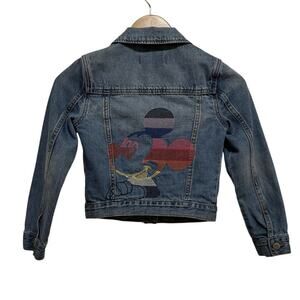 Disney Gap Girls M 8-9  Blue Cotton Long Sleeve Mickey Button Front Denim Jacket
